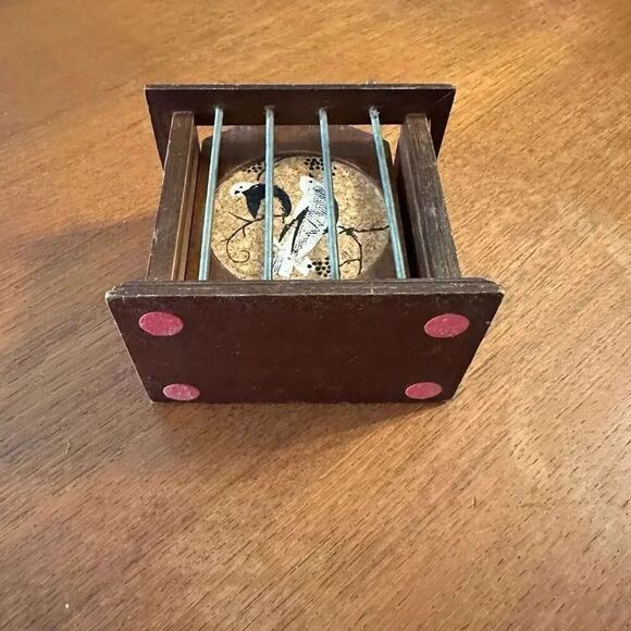 Vintage Birdcage Cork Coasters Mid Century - Picture 3 of 6